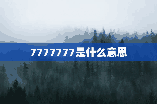 7777777是什么意思